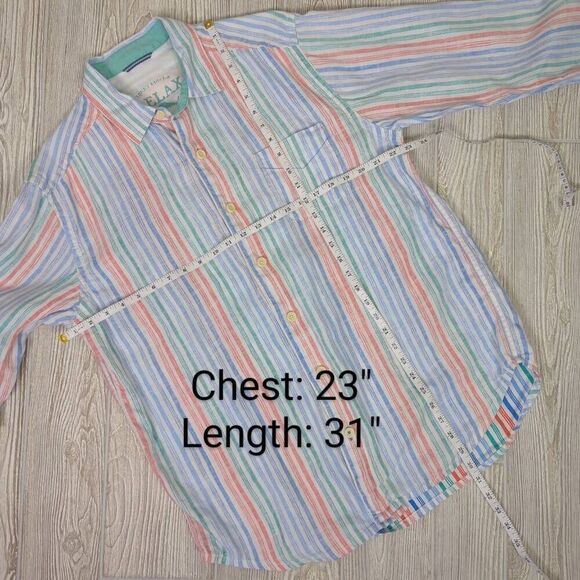 Tommy Bahama Relax Linen Shirt Long Sleeve Casual Button Down Size Medium Relaxe - Picture 6 of 8